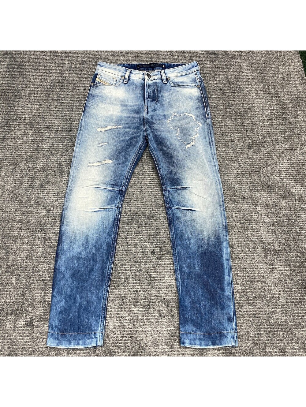 Diesel Jeans Womens Size 23 Blue Stonewashed Button Fly Distressed Made In Italy